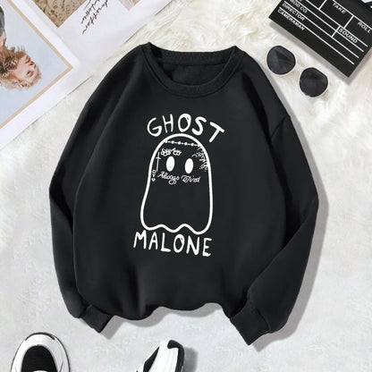 Velvet hoodie round neck letter print